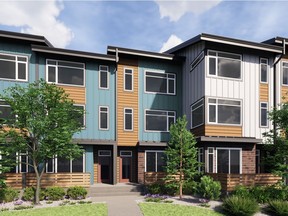 The Ridge, a 50-unit development, will be a collection of three-level townhomes located at the Juniper West development in Kamloops, B.C.