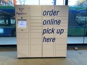 Smart lockers at the Joyce-Collingwood SkyTrain Station.