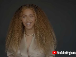 Beyonce speaks during the Dear Class of 2020 virtual celebration on YouTube.