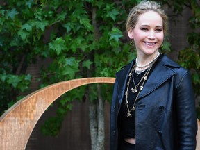 Jennifer Lawrence poses during a photo call prior to the Maison Dior fashion show during the Women's Spring-Summer 2020 Ready-to-Wear collection fashion show in Paris, on Sept. 24, 2019.