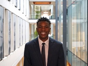 Daniel Afolabi, 20, poses in this undated handout photo. Afolabi will be circulating a petition aimed at getting Alberta's Education Ministry to include more anti-Black racism teaching in the curriculum, which he said should start in elementary schools across the country.