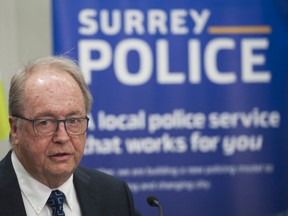 Surrey mayor Doug McCallum announces Thursday, February 27, 2020 that the Surrey Police force has been given the go-ahead by the provincial government.