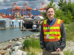 Chaplain Peter Smyth in Crab Park with in Vancouver. Smyth, an Anglican priest and senior port chaplain, pastors sailors on cargo ships but during COVID can't go aboard and sailors can't get leave.