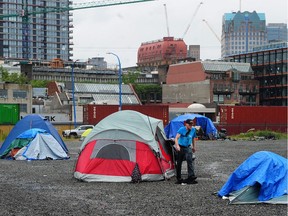 A tent city on Port of Vancouver land next to CRAB Park at Portside has expanded westward. An injunction has been granted to remove the protesters from their original location on a vacant port parking lot.