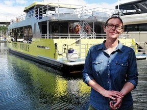 Sylvie Hennebert of Prince of Whales at Granville Island with the new vessel the company received just as COVID-19 restrictions went into effect in B.C.