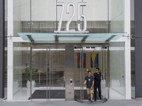 An office building at 725 Granville Street in Vancouver.