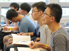 Overseas students at a UBC orientation session in 2013.