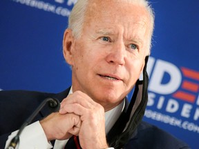 U.S. Democratic presidential candidate and former vice-president Joe Biden speaks at a campaign event in Philadelphia on June 11, 2020.