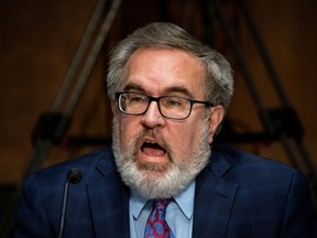 Andrew Wheeler, administrator of the U.S. Environmental Protection Agency, speaks during a Senate Environment and Public Works Committee hearing on Capitol Hill in Washington, D.C., on May 20, 2020.