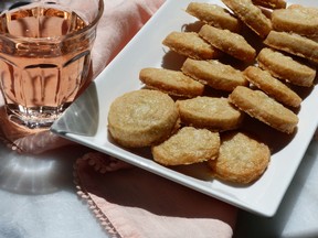 Buttery, cheesy and subtly smoky, these Gruyere Shortbreads make a great “apero” snack with a glass of wine or a cocktail. Photo: Joanne Sasvari.
