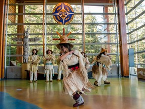Indigenous dancers perform at the Squamish Lil’wat Cultural Centre in Whistler.