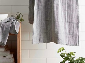 Something as simple as a new bath towel can take the humdrum out of daily routine while spending time at home. Charcoal-infused bath towel, $70, SImons.Ca