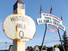 Mile 0 of the Alaska Highway in Dawson Creek. Dawson Creek, within the Peace River South local health area has the worst vaccination rate in B.C.
