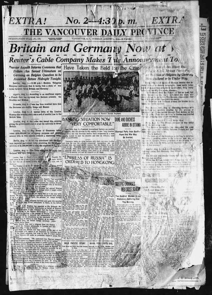 This Week in History 1914 Germany declares war on Russia, igniting