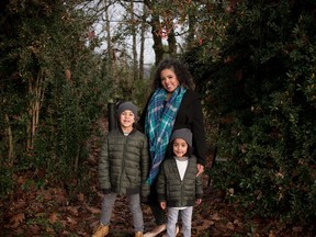 Surrey teacher Heather-Louise Johal and her children. Johal is urging the provincial government to have a "thoughtful and purposeful plan" for students' return to the classroom in September.