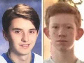 Dylan Deroy, 18, and Jordan Phillion, 15, were expected back in Langford on Sunday after spending the weekend in the Cowichan Valley.