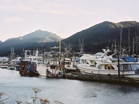 Boats line the docks in Juneau, Alaska. There have been several reports of American-registered vessels spending weeks recently in B.C. waters.