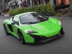 A green 2015 McLaren 650S.