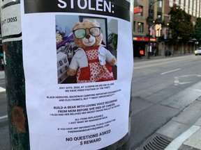 Vancouver-bred movie star Ryan Reynolds is offering a cash reward to whoever reunites Mara Soriano with her stolen teddy bear that contains a recording of her late mother's voice.