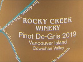 The Rocky Creek Winery has released a Pinot De-Gris 2019, which had limited skin contact.