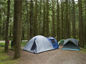 Most of B.C.'s 10,700 campsites are 55 per cent reservable and 45 per cent available on a first-come, first-served basis.