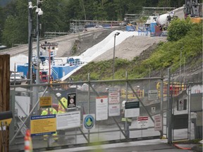 Construction continues on the Trans Mountain pipeline expansion at the Westridge Terminal in Burnaby on July 2.