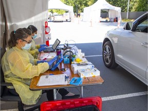 If you need to get tested for COVID-19, here's where you can do so. Explore our interactive map and list to find a testing centre near you. This file photo shows a drive-through testing centre located in Burnaby.