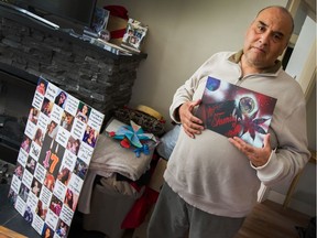 Ken McIntyre, the father of Jasmine McIntyre, holding artwork created by his deceased daughter, at their home in Chilliwack on July 7, 2020. Jasmine McIntyre died of an overdose and her father wants her memory to live on.