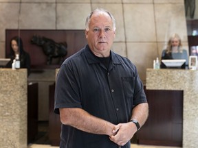 John Nicholson is vice president of hotels and restaurants for Listel Hospitality Group, poses inside the lobby of the Listel Hotel on Robson.