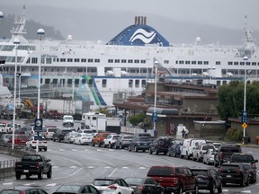 A B.C. Ferries ferry at dock.