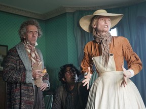 Here be donkeys: Hugh Laurie, Dev Patel and Tilda Swinton in The Personal History of David Copperfield.