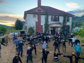 The crew of the hit Sify TV show Van Helsing take a break from work in the summer in Kamloops.