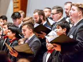 The B.C. Boys Choir with alumni.