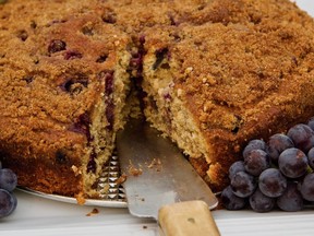 Studded with juicy grape halves, Coronation Grape Streusel Coffee Cake is truly fit for royalty.