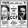 A CCF d for the 1953 federal election in the Aug. 8, 1953 Vancouver Sun. CCF stand for the Co-operative Commonwealth federation, the precursor to the NDP.