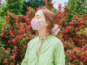 Vancouver-based brand Bronze Age is offering locally made face masks and matching scrunchies.