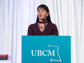Union of B.C. Municipalities president and Sooke Mayor Maja Tait addresses delegates at the 2019 convention in Vancouver.