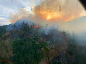 The Green Mountain wildfire in the Nanaimo area.