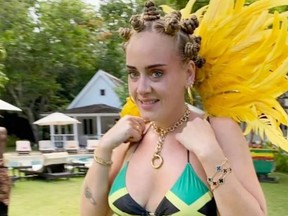 Adele donned a bikini and set her hair in Bantu knots to celebrate the Notting Hill Carnival in London, which had been cancelled due to coronavirus.