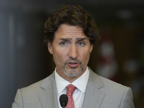 Prime Minister Justin Trudeau at a news conference in Ottawa on Tuesday, Aug. 18, 2020.