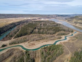 FORT ST. JOHN, B.C. (June 2019) - Newly built side channels on the Peace River provide fish habitat. A local ranching family opposed to the dam has been given a provincial government award.