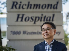 "All levels of government are trying to pass the buck” on birth tourism, says Richmond city councillor Chak Au, seen at Richmond Hospital, epicentre for birthright citizenship in Canada.