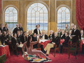 Detail from The Daddies, acrylic on canvas, 2016, by Kent Monkman. It’s in Shame and Prejudice: A Story of Resilience, a solo exhibition by Kent Monkman, at the Museum of Anthropology, University of B.C., Aug. 6 to Jan. 3, 2021.