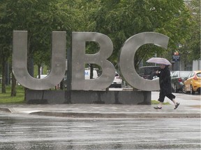 File photo of the UBC sign at the Vancouver campus.