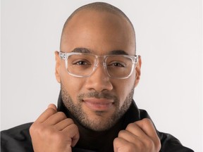 A model wears glasses from the new Canadian eyewear company KITS.