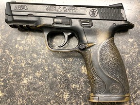 Victoria police say they seized a replica firearm from a vehicle near a school on Thursday.