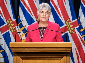 Carole James, Minister of Finance, on June 1, 2020. The Ministry released a report on Thursday that projects a $13 billion deficit for the 2020-21 fiscal year.