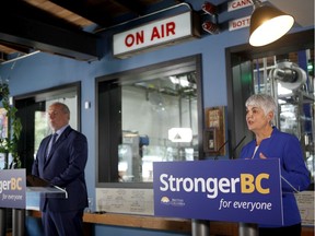 Premier John Horgan and Minister of Finance Carole James announced B.C.'s Economic Recovery Plan during a Thursday press conference at Phillips Brewery in Victoria.