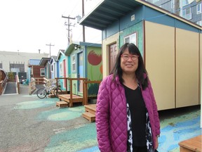 Sharon Lee is pictured in Seattle's South Lake Union neighbourhood's tiny homes project. Lee is the founding executive director of the Low Income Housing Institute, a Seattle-based non-profit housing provider.