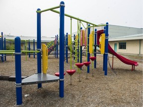 An empty playground at Kathleen McNeely Elementary school in Richmond on Sept. 17.